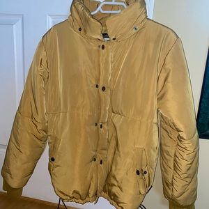 Mustard oversized puffer jacket